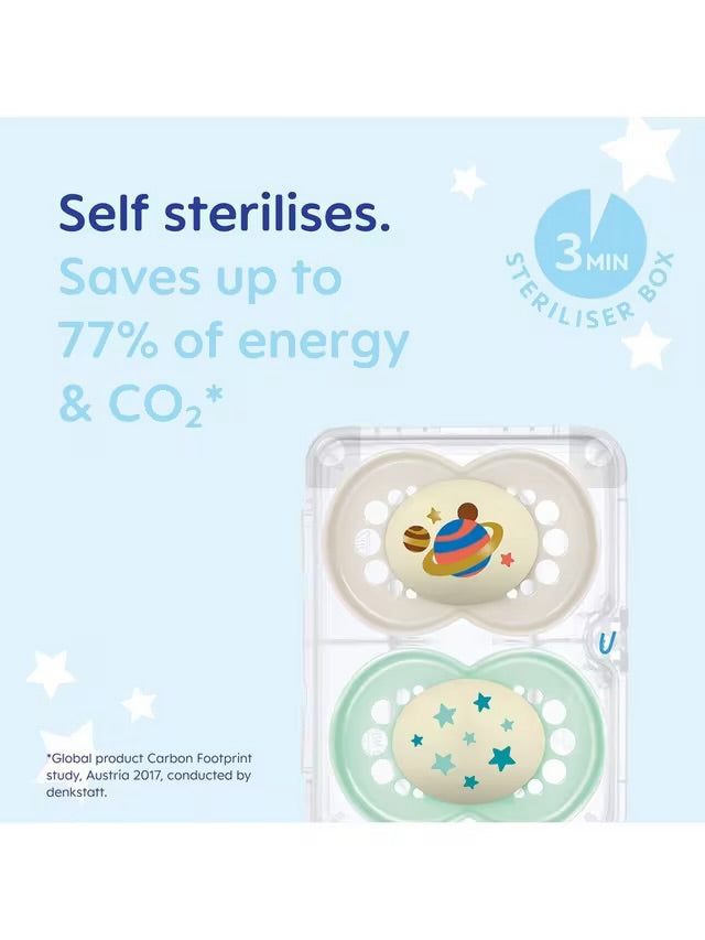 MAM Original Astro Night Soother (16+ Months) - Blue (Pack of 2)