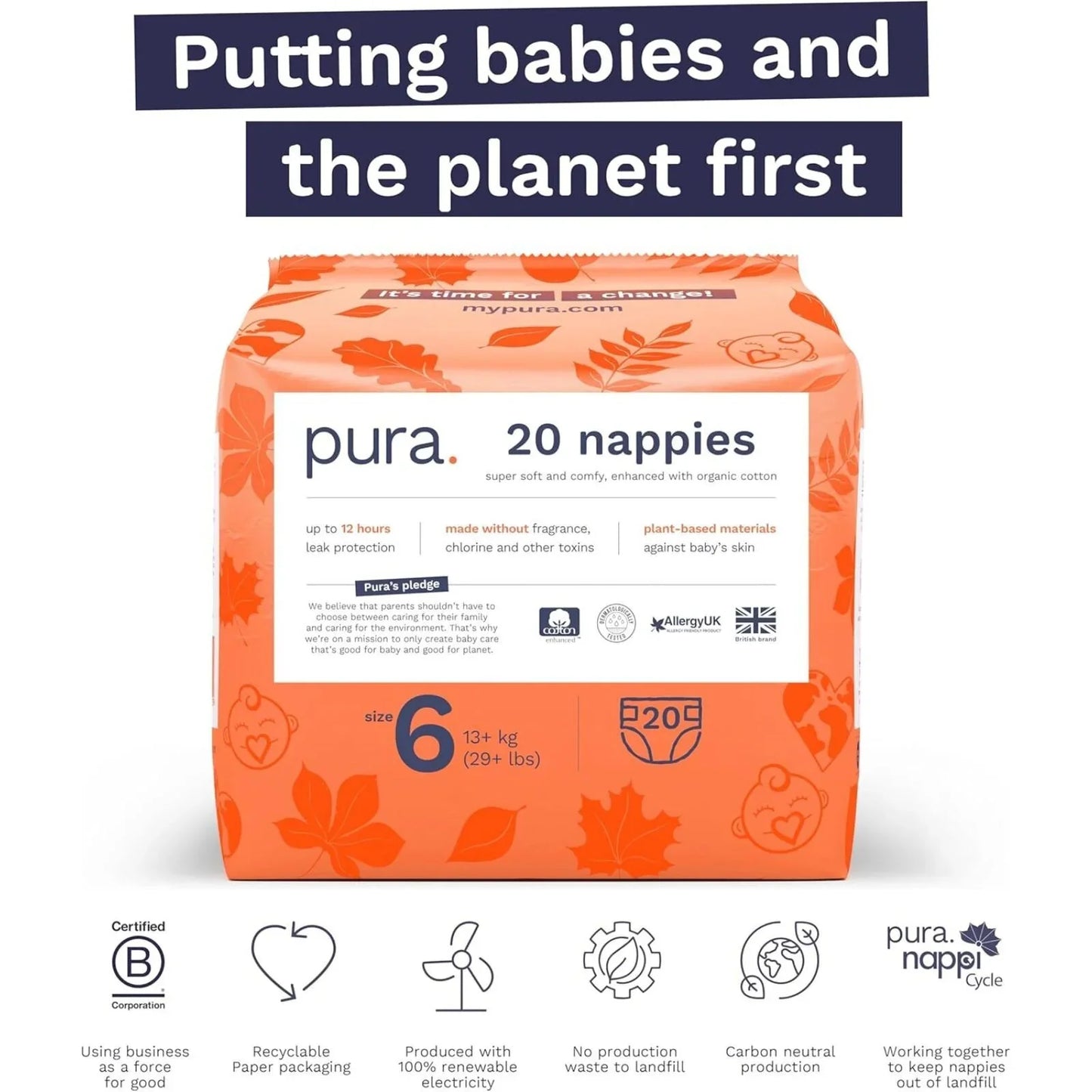 Pura Eco Nappy Size 6 - 20 nappies