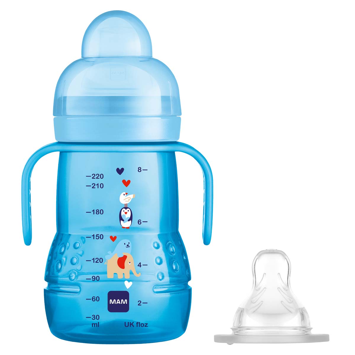 MAM 2 In 1 Transition Bottle - 220mls (Boy)