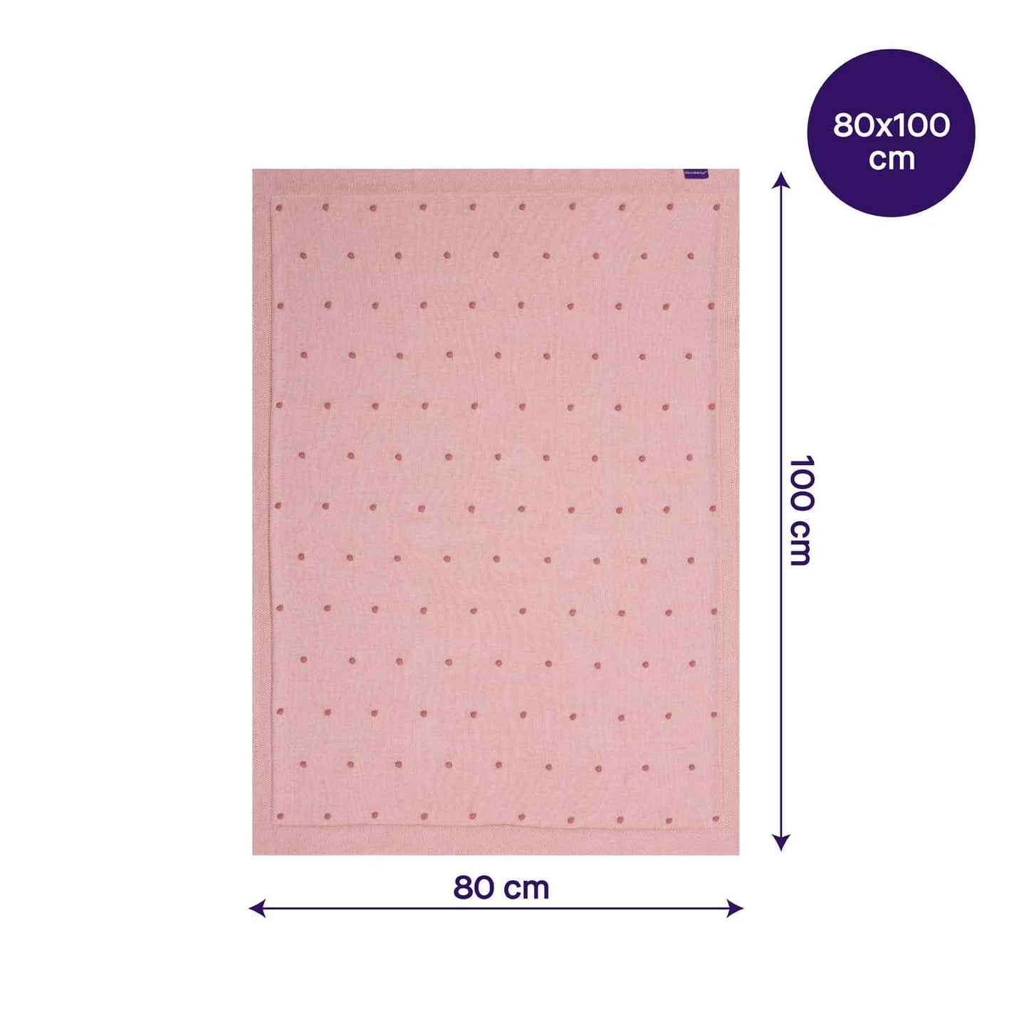 Clevamama Knitted Pom Pom Baby Blanket (Pink)