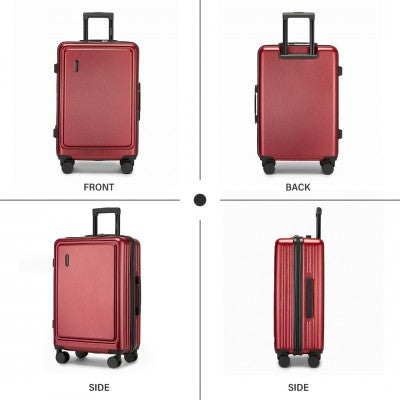 Kono 20 Inch Carry-On Hardshell Suitcase With TSA Lock & Front Laptop Compartment