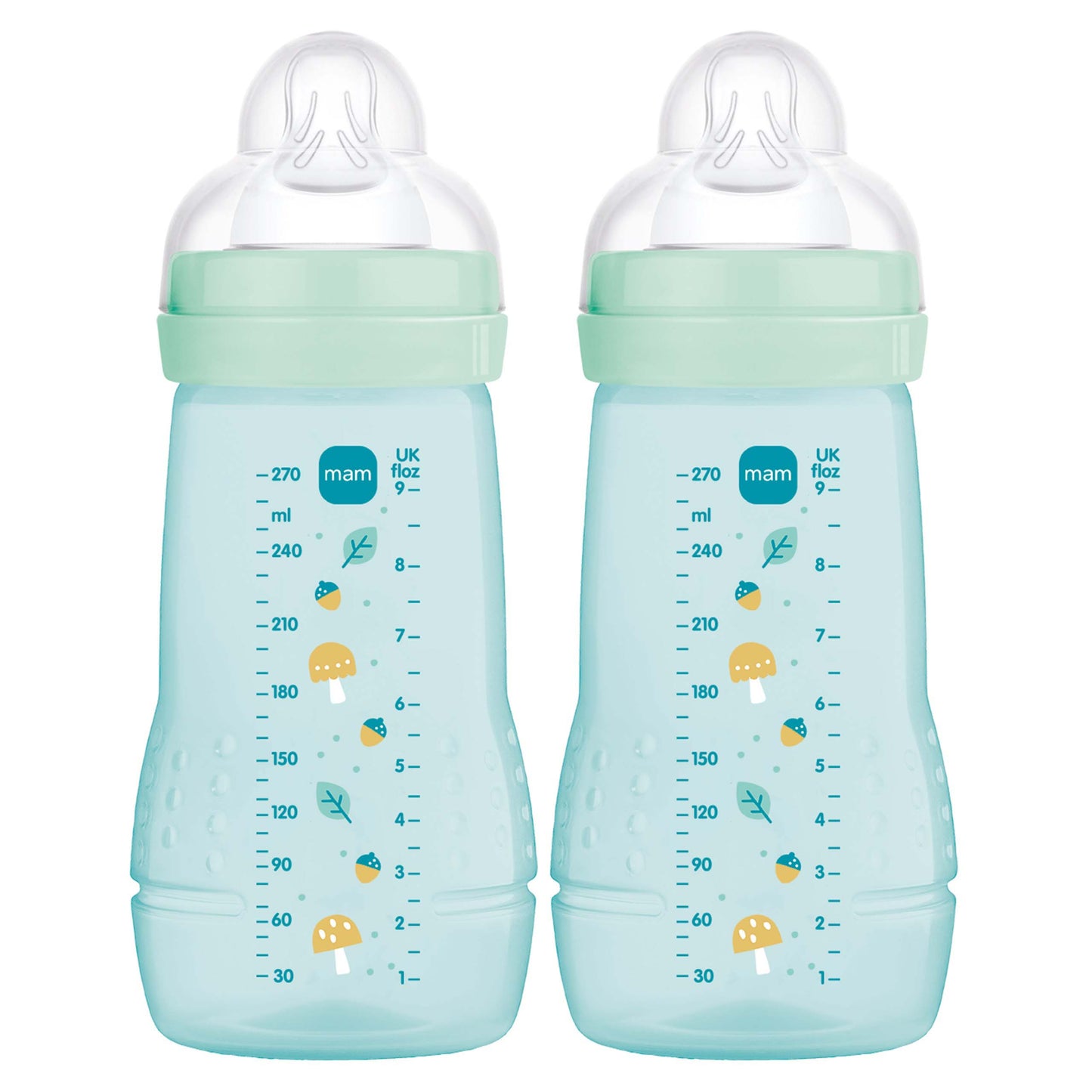 MAM Easy Active Bottles 270mls - Blue (Pack of 2) - DESIGN MAY VARY TO IMAGE SHOWN