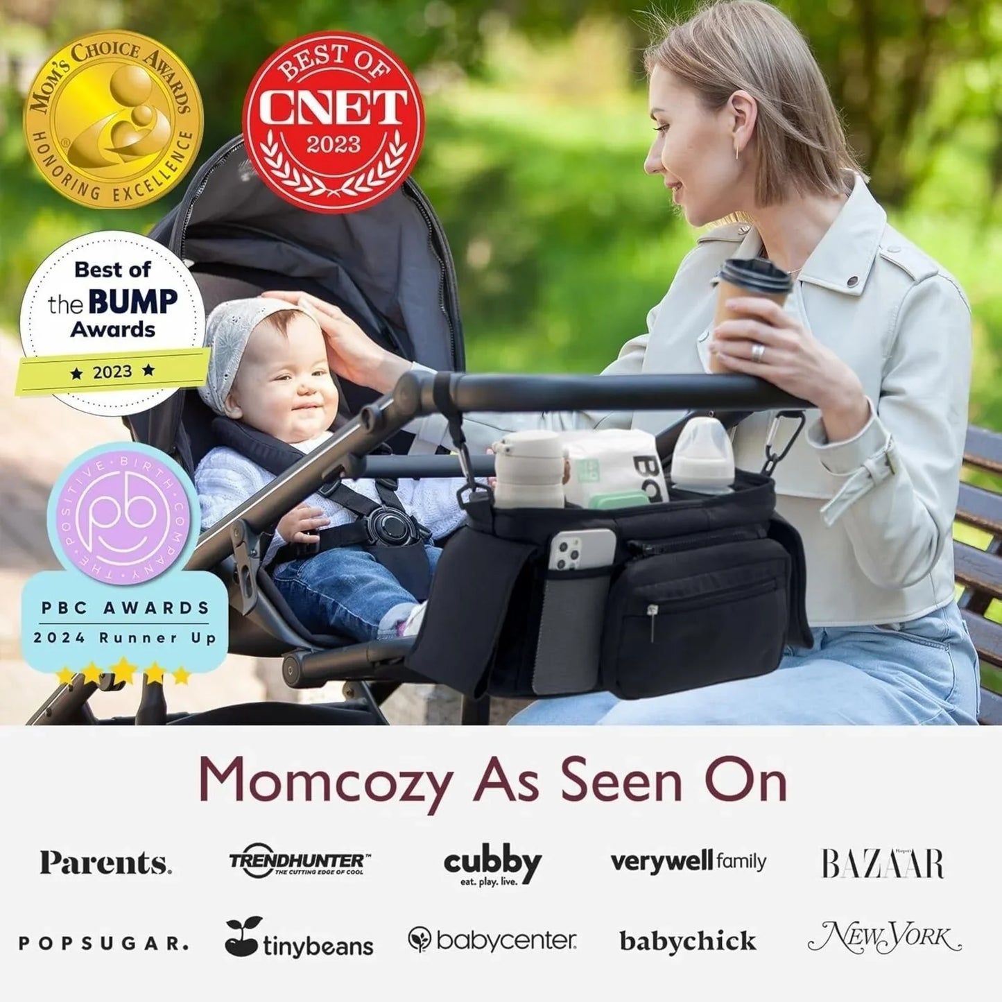 Momcozy All-in-One Stroller Organizer - Black