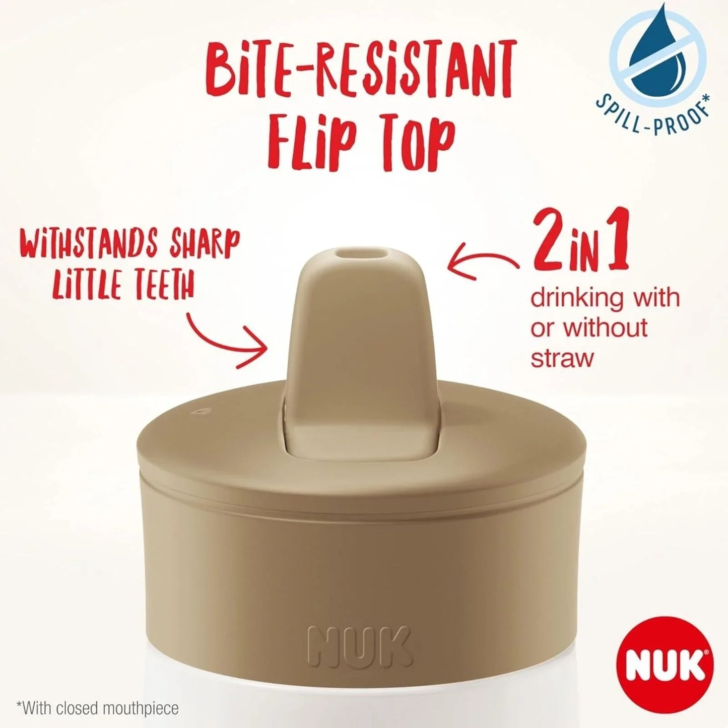 NUK Mini-Mee Flip Cup with 2-in-1 Cup 12+ months 450ml - Purple