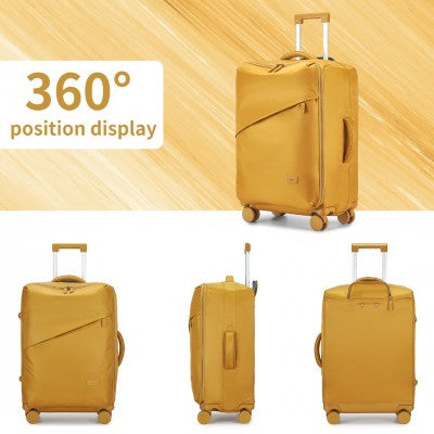 Kono 20 Inch Lightweight Soft Shell Carry-On Cabin Size Suitcase With TSA Lock And Separate Wet/Dry Compartment