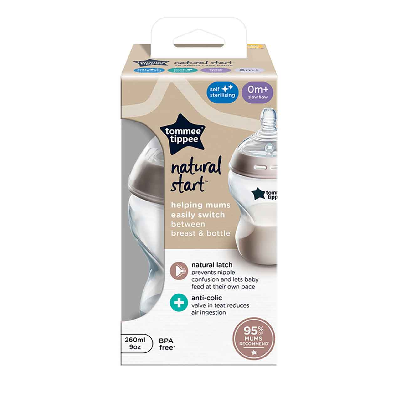 Tommee Tippee Natural Start Bottle 260mls - SINGLE BOTTLE