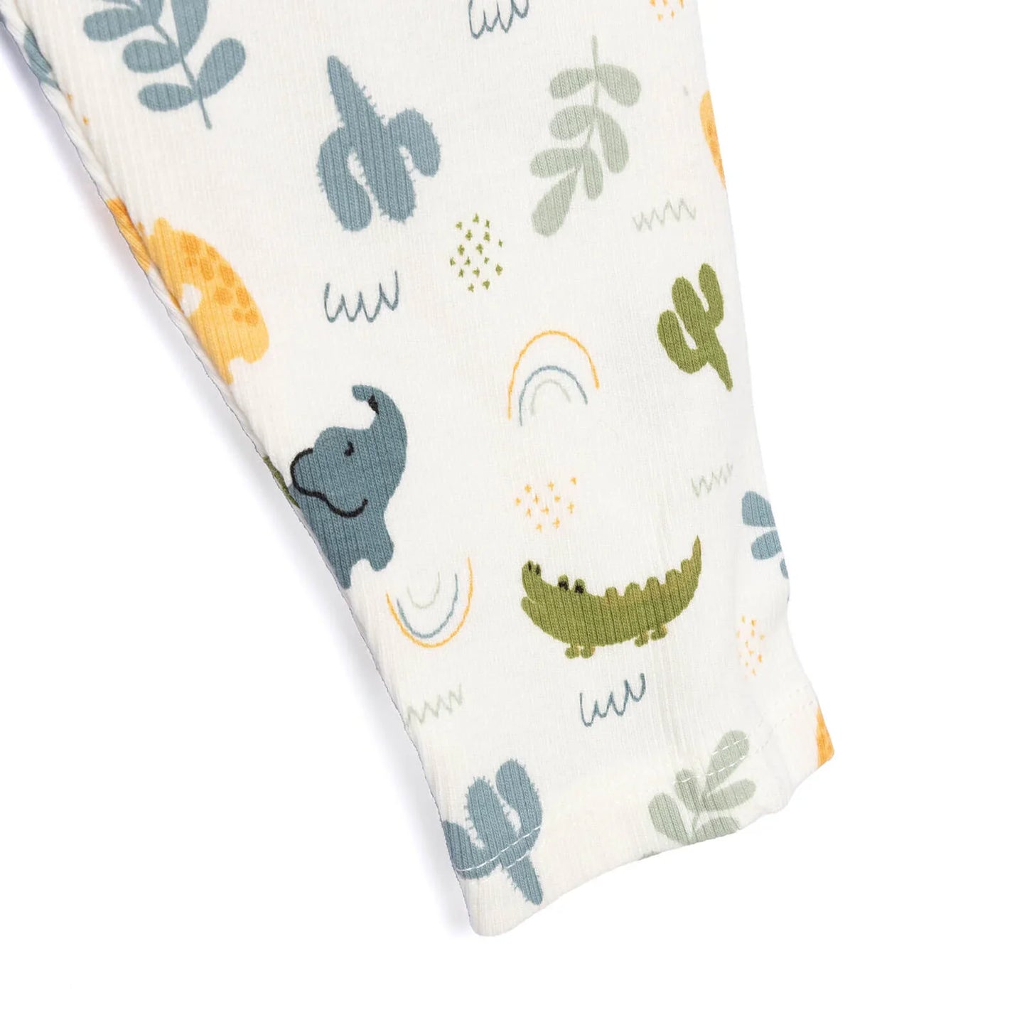 HelloBaby Baby Boy Elephant Printed Long Sleeve Pyjamas 2 pcs - Ecru