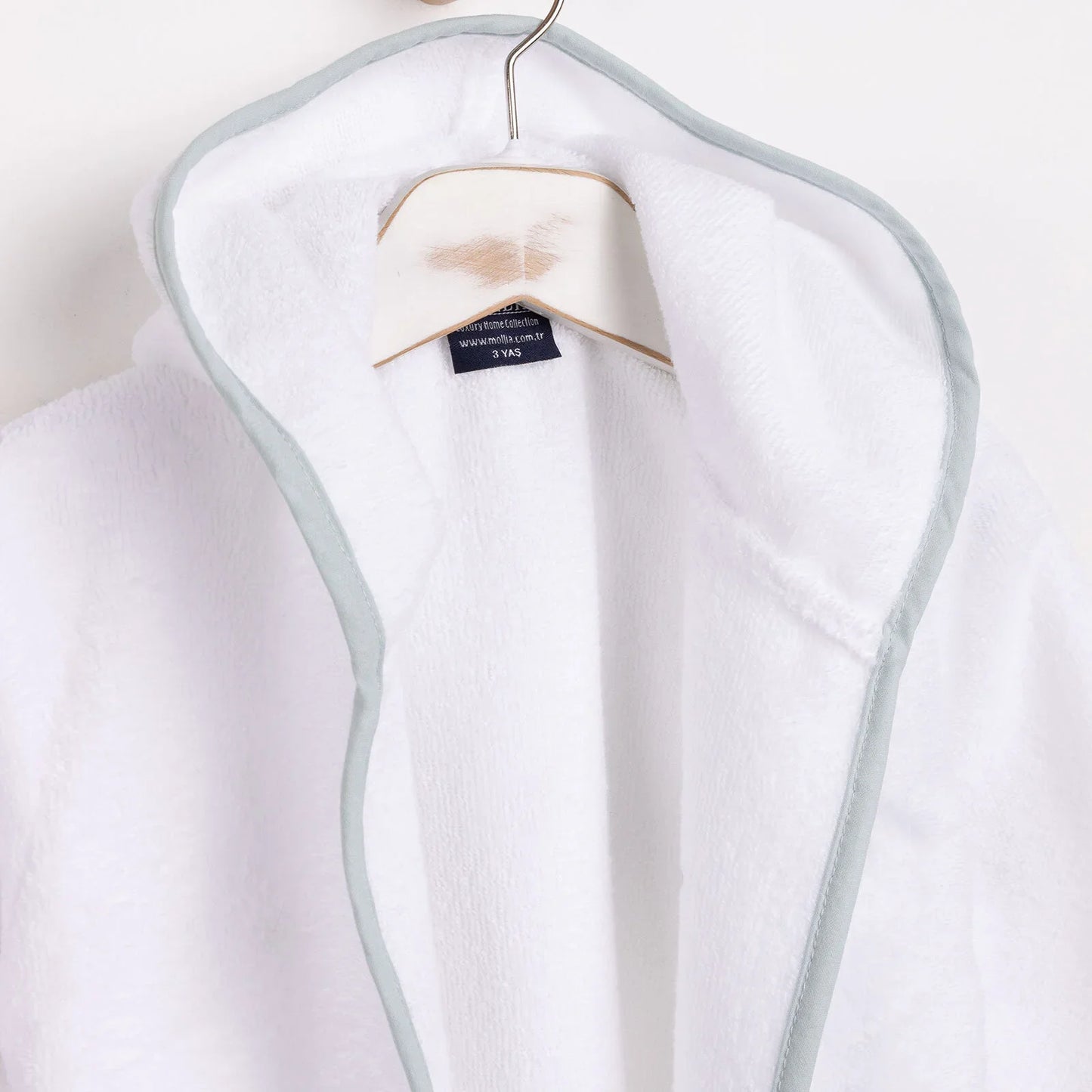 Mollia Boy Baby Bathrobe - White