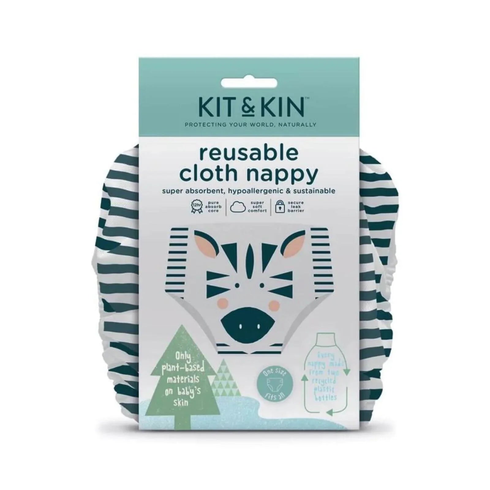 Kit & Kin Reusable Nappy - Zebra