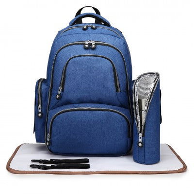 Black Baby Changing Backpack with Bottle Bag, Changing Mat and Buggy Straps - Little Lug