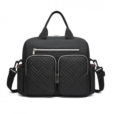 Black Functional Baby Changing Shoulder Bag - Little Lug