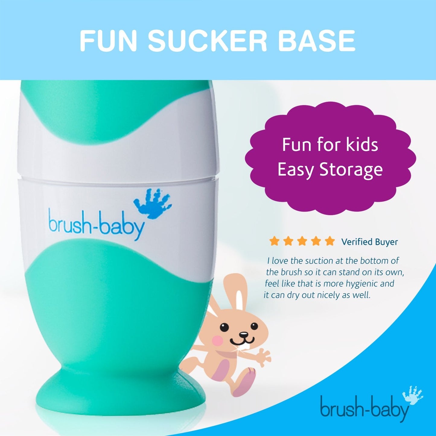 Brush Baby Babysonic Electric Toothbrush (0-3 Years) - Available in Teal/Pink/Blue - Little Lug