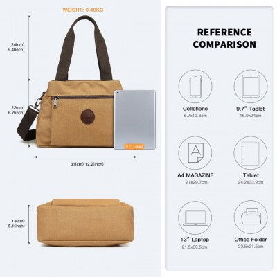 Canvas Multi-Functional Crossbody Baby Bag (Available in Black/Brown/Green/Grey/Khaki) - Little Lug