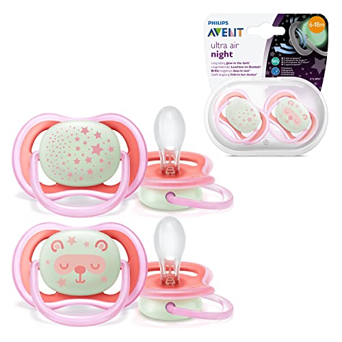 Avent Ultra Air Night Soother (6-18M) - Girl