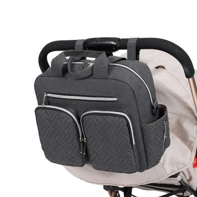 Dark Grey Functional Baby Changing Shoulder Bag - Little Lug