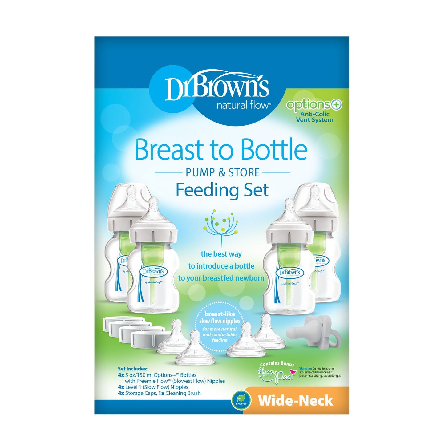 Dr Brown Options Plus Breast To Bottle Slow Flow Set - Little Lug
