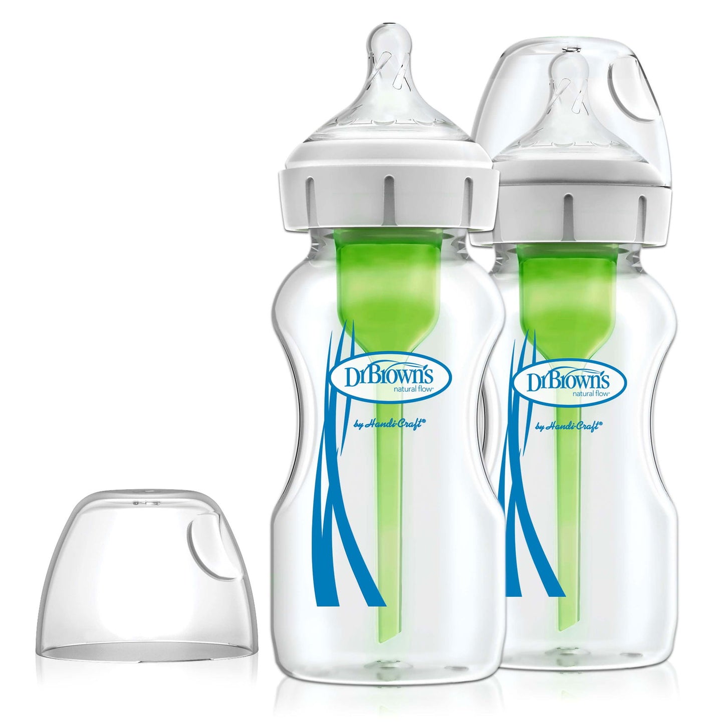 Dr Brown Options Plus GLASS Bottles 270mls - Wide Neck (Pack of 2) - Little Lug