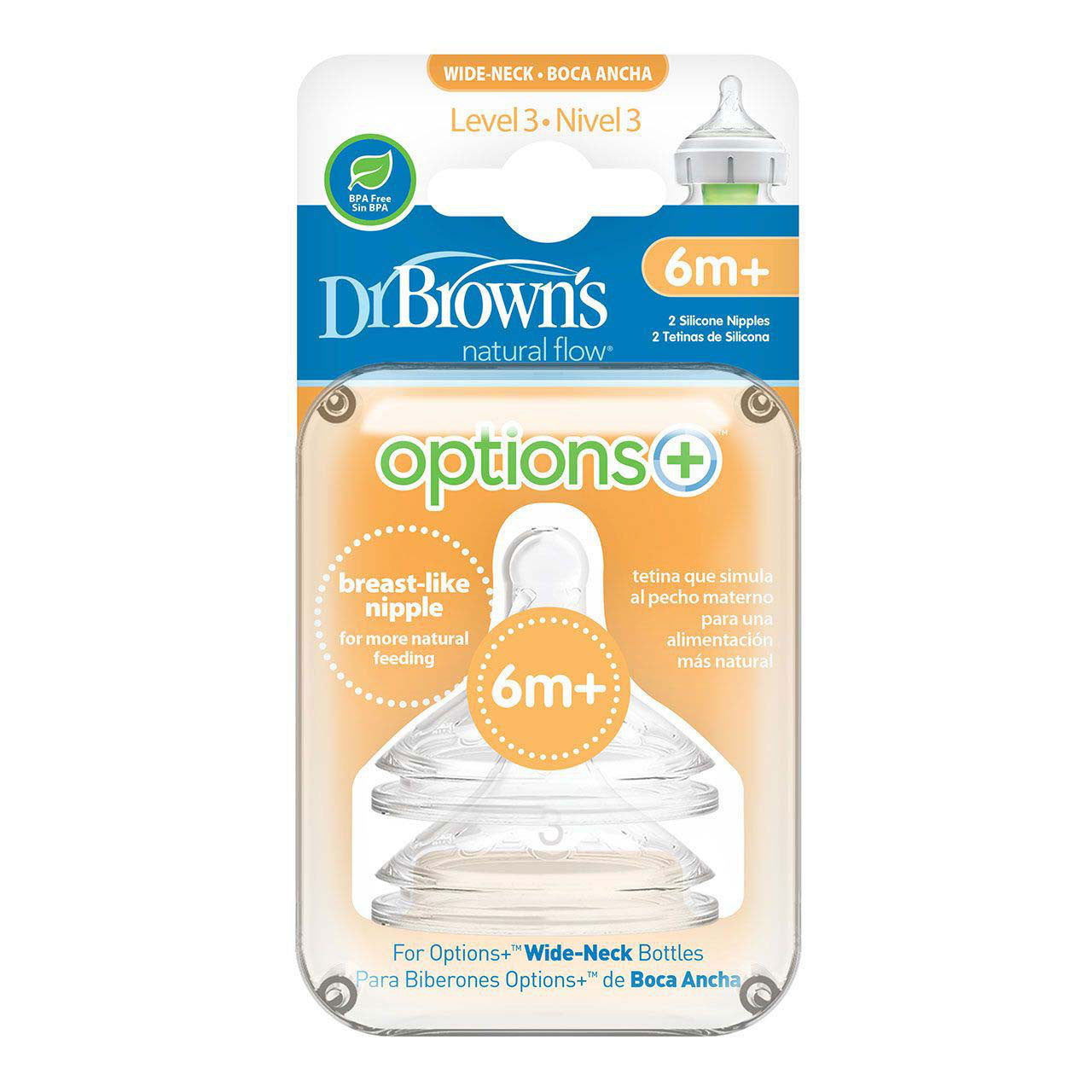 Dr Brown Options Plus Teats - Level 3 (Pack of 2) - Little Lug