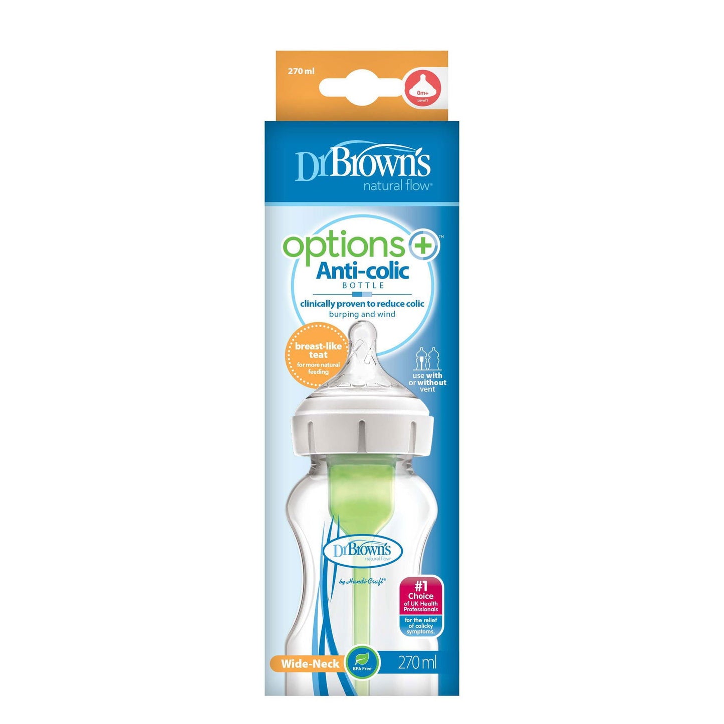 Dr Brown Options Plus Wide Neck Bottle 270mls - Little Lug