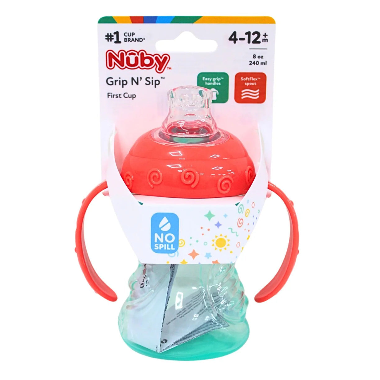 Nuby Grip N Sip First Cup 240mls (4-12m) - Assorted Colours