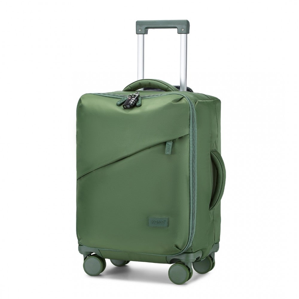 Kono 20 Inch Lightweight Soft Shell Carry-On Cabin Size Suitcase With TSA Lock And Separate Wet/Dry Compartment