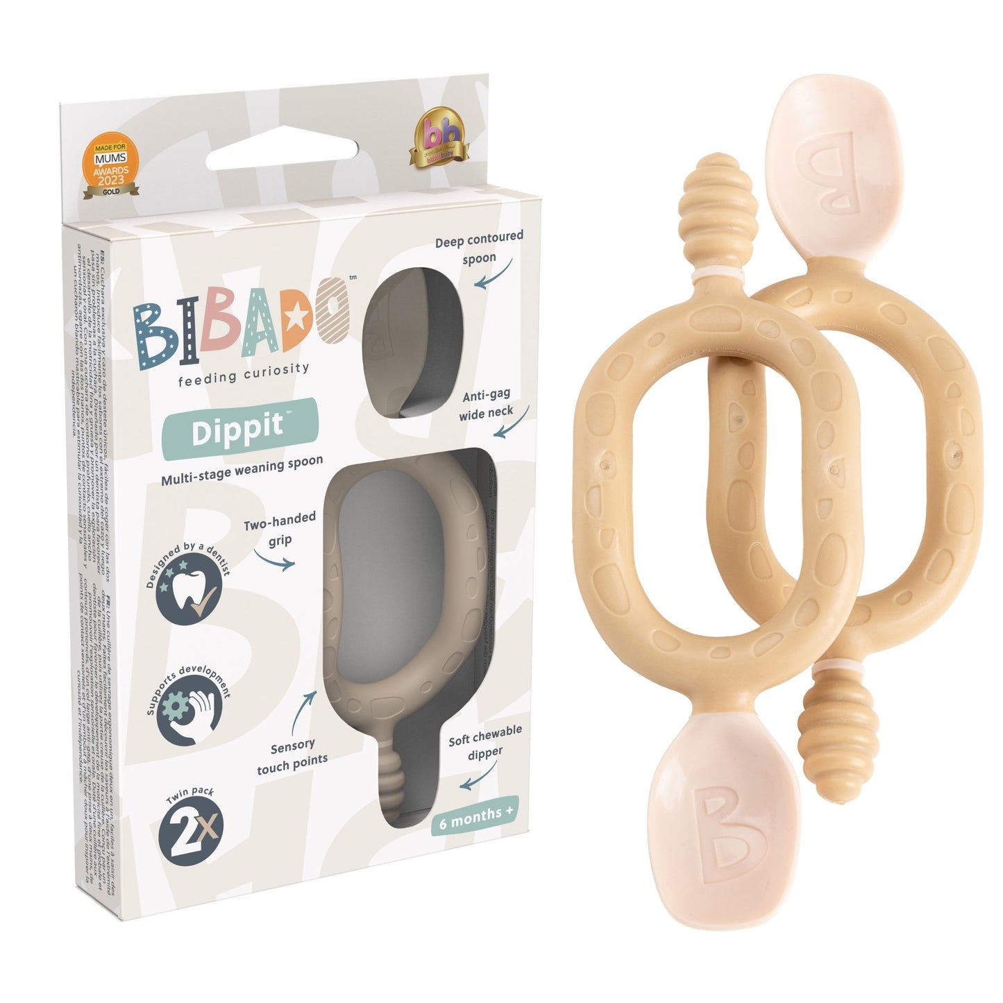 Bibado Dippit Weaning Spoon - 6 months plus (Pack of 2)