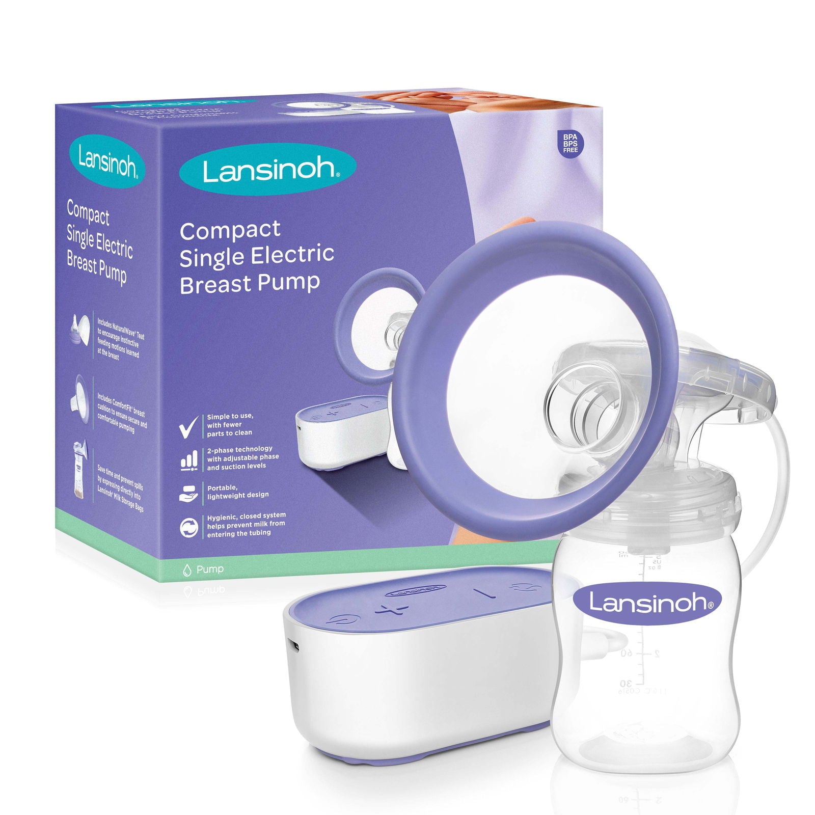 Lansinoh Compact Single Electric Breast Pump - Little Lug