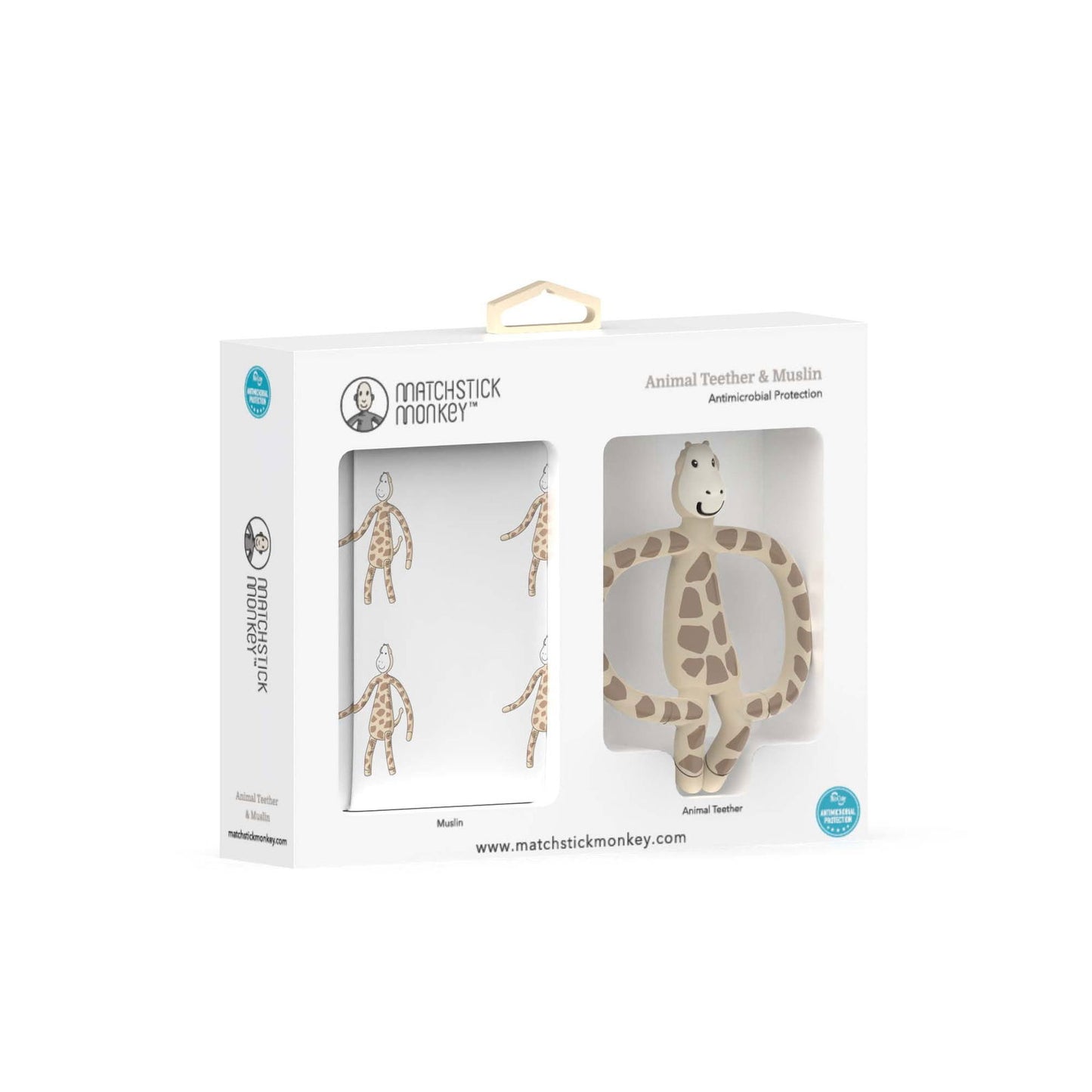Matchstick Monkey Animal Teether/Muslin Gift Set (Available in Lion/Giraffe Design) - Little Lug