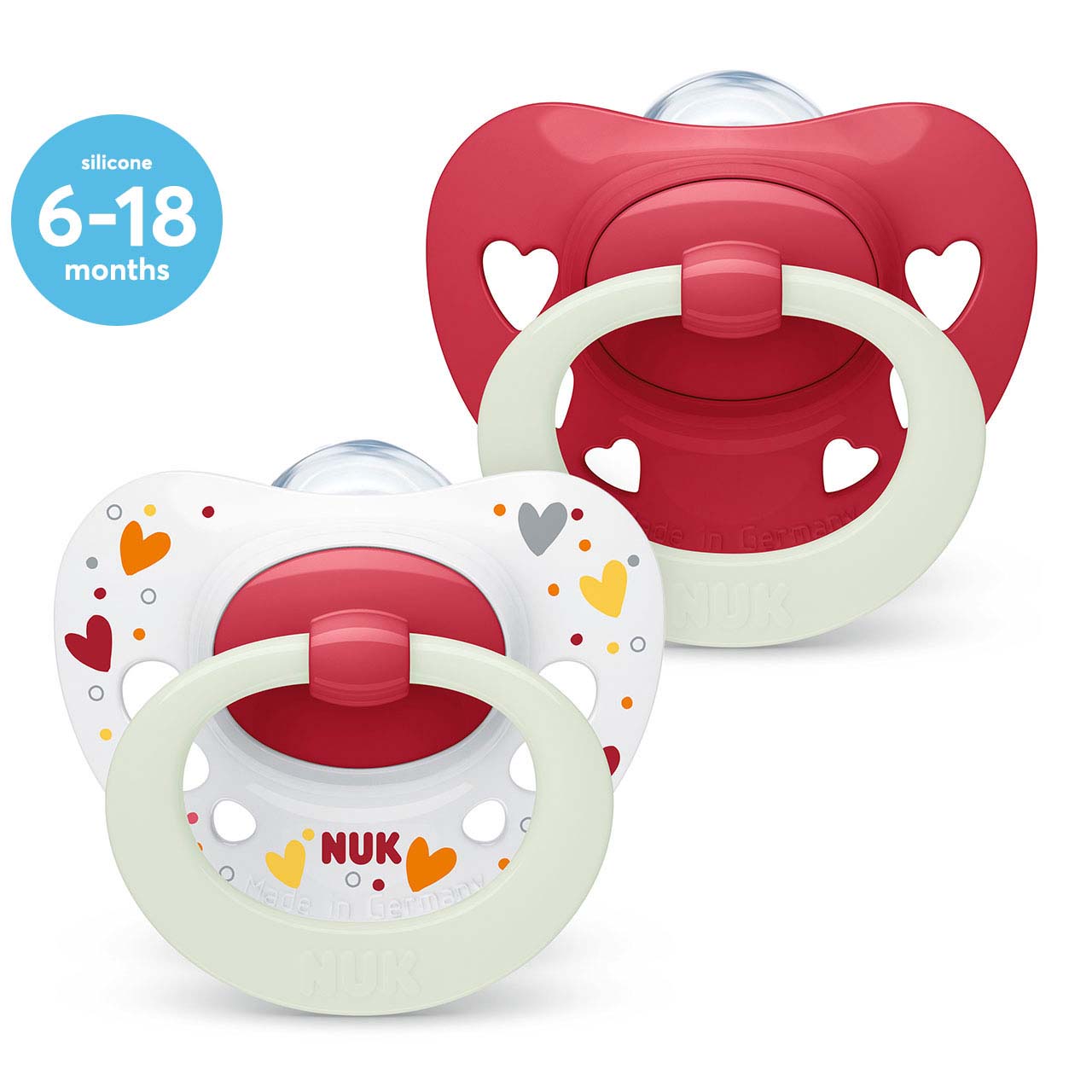 Nuk Signature Night Soother Size 2 - Girl (Pack of 2) - Little Lug