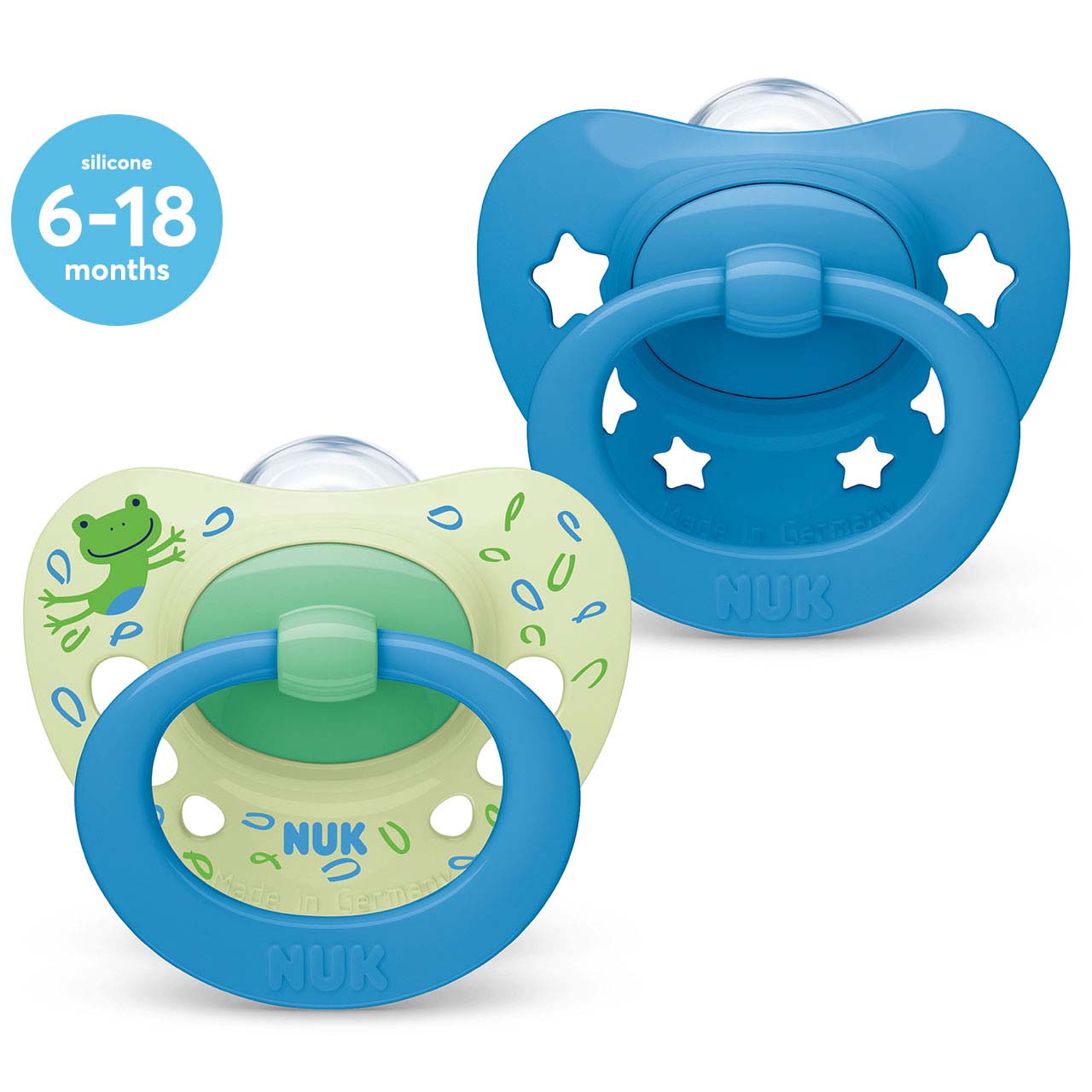 Nuk Signature Silicone Soother Size 2 - Boy (Pack of 2) - Little Lug