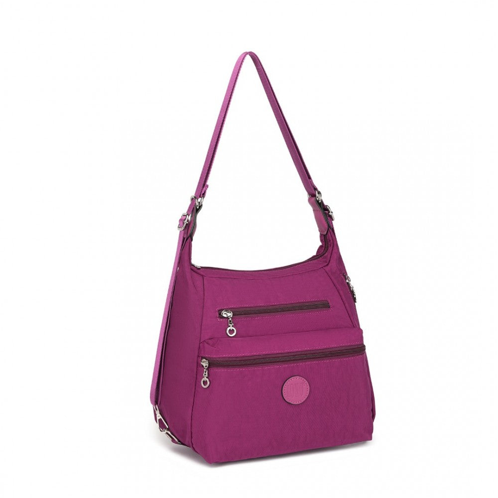Three Way Multipurpose Shoulder Baby Bag With Double Zippers (Available in Black/Grey/Navy/Purple) - Little Lug