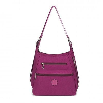 Three Way Multipurpose Shoulder Baby Bag With Double Zippers (Available in Black/Grey/Navy/Purple) - Little Lug