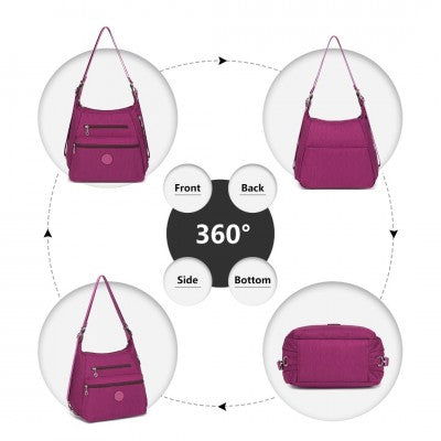 Three Way Multipurpose Shoulder Baby Bag With Double Zippers (Available in Black/Grey/Navy/Purple) - Little Lug