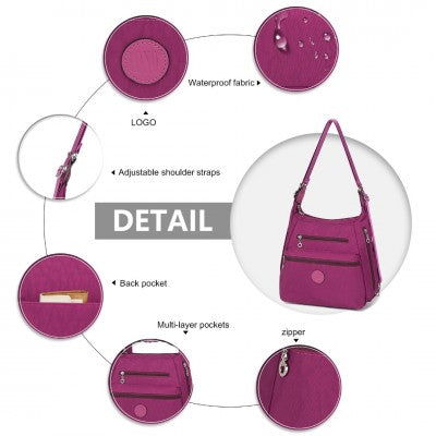Three Way Multipurpose Shoulder Baby Bag With Double Zippers (Available in Black/Grey/Navy/Purple) - Little Lug