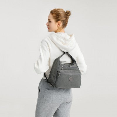 Three Way Multipurpose Shoulder Baby Bag With Double Zippers (Available in Black/Grey/Navy/Purple) - Little Lug