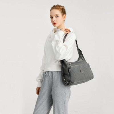 Three Way Multipurpose Shoulder Baby Bag With Double Zippers (Available in Black/Grey/Navy/Purple) - Little Lug
