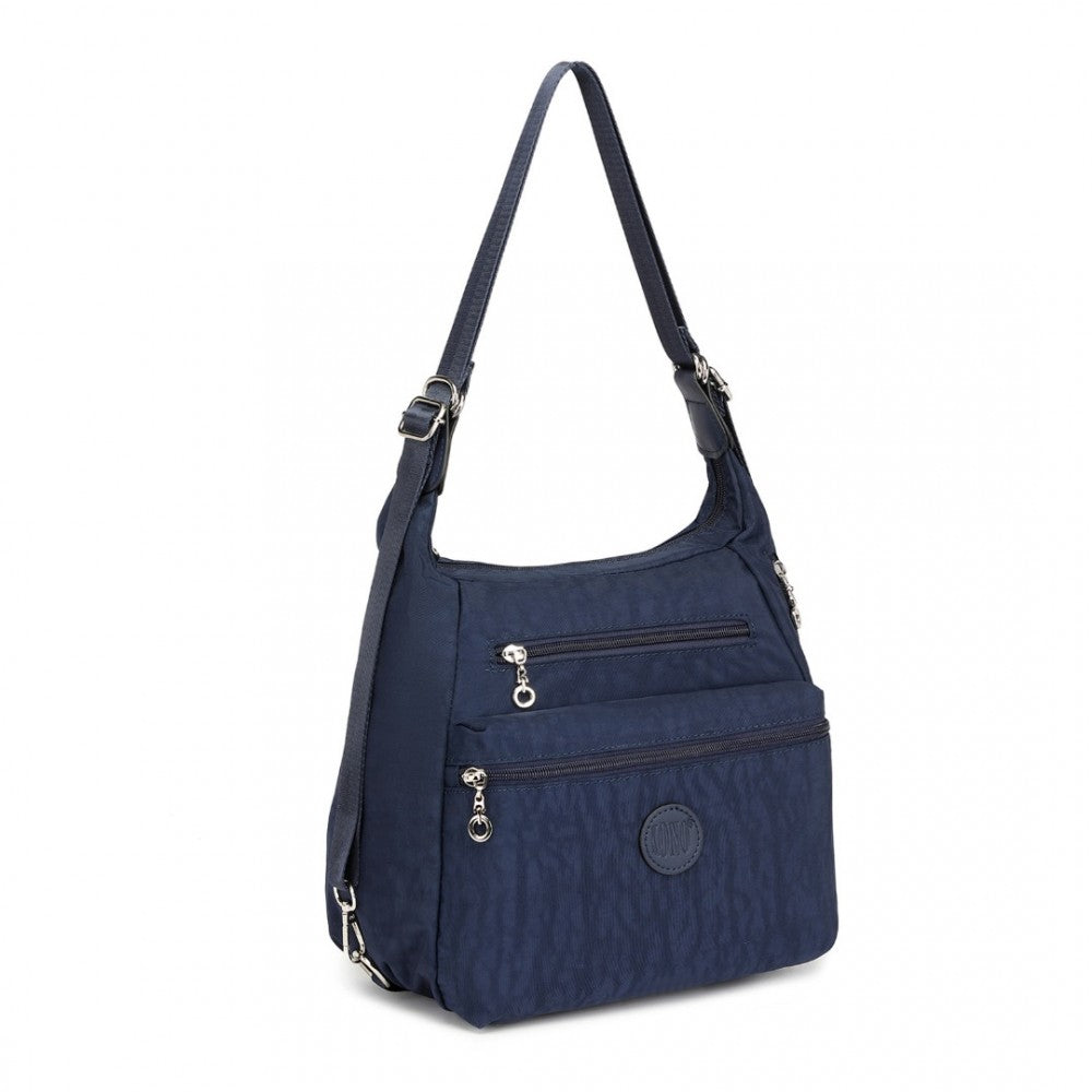 Three Way Multipurpose Shoulder Baby Bag With Double Zippers (Available in Black/Grey/Navy/Purple) - Little Lug