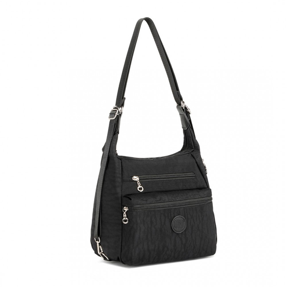 Three Way Multipurpose Shoulder Baby Bag With Double Zippers (Available in Black/Grey/Navy/Purple) - Little Lug