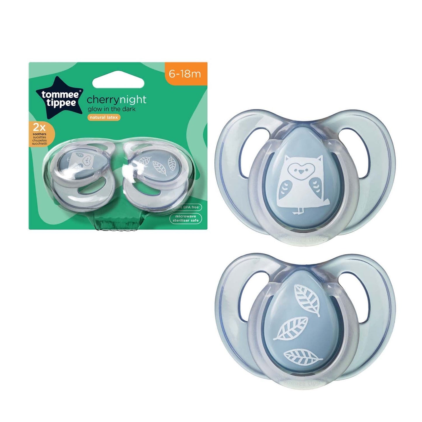 Tommee Tippee Cherry Night Soother (6-18 Months) - Pack of 2 - Little Lug