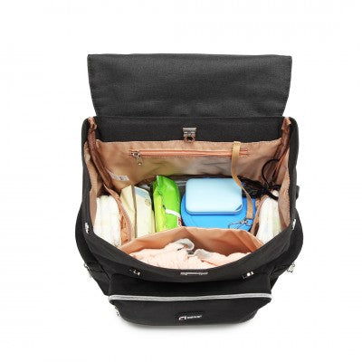 Travel Baby Changing Backpack With USB Charging Interface (Available in Black/Grey) - Little Lug