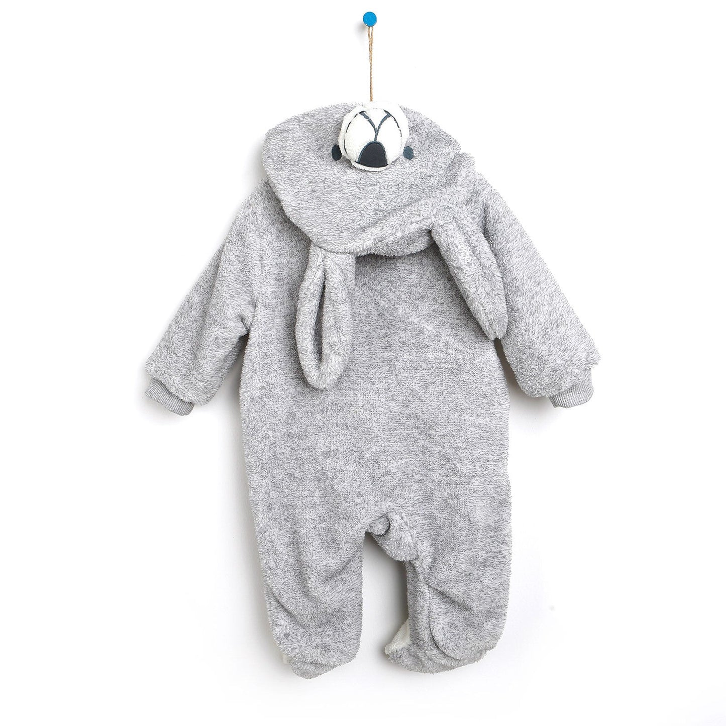 Midimod Newborn Welsoft Kangaroo Footed Jumpsuit - Grey