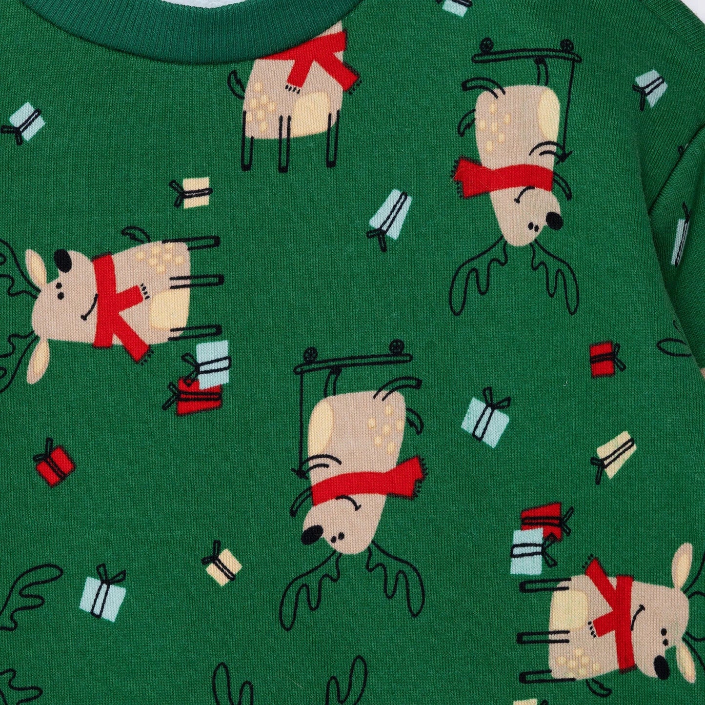 HelloBaby Christmas Baby Boy Snow Party Ejogging Set - Green Printed