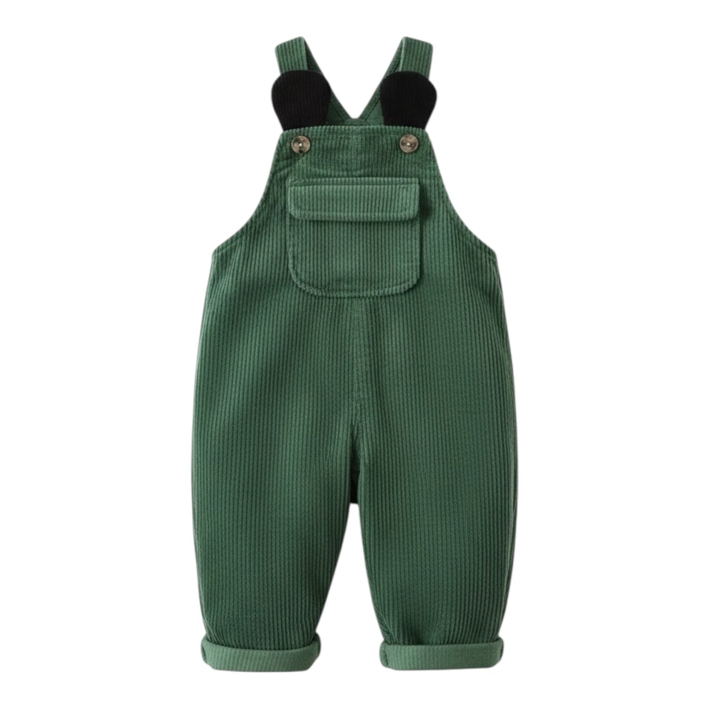 Green Corduroy Dungarees with Ear Detail
