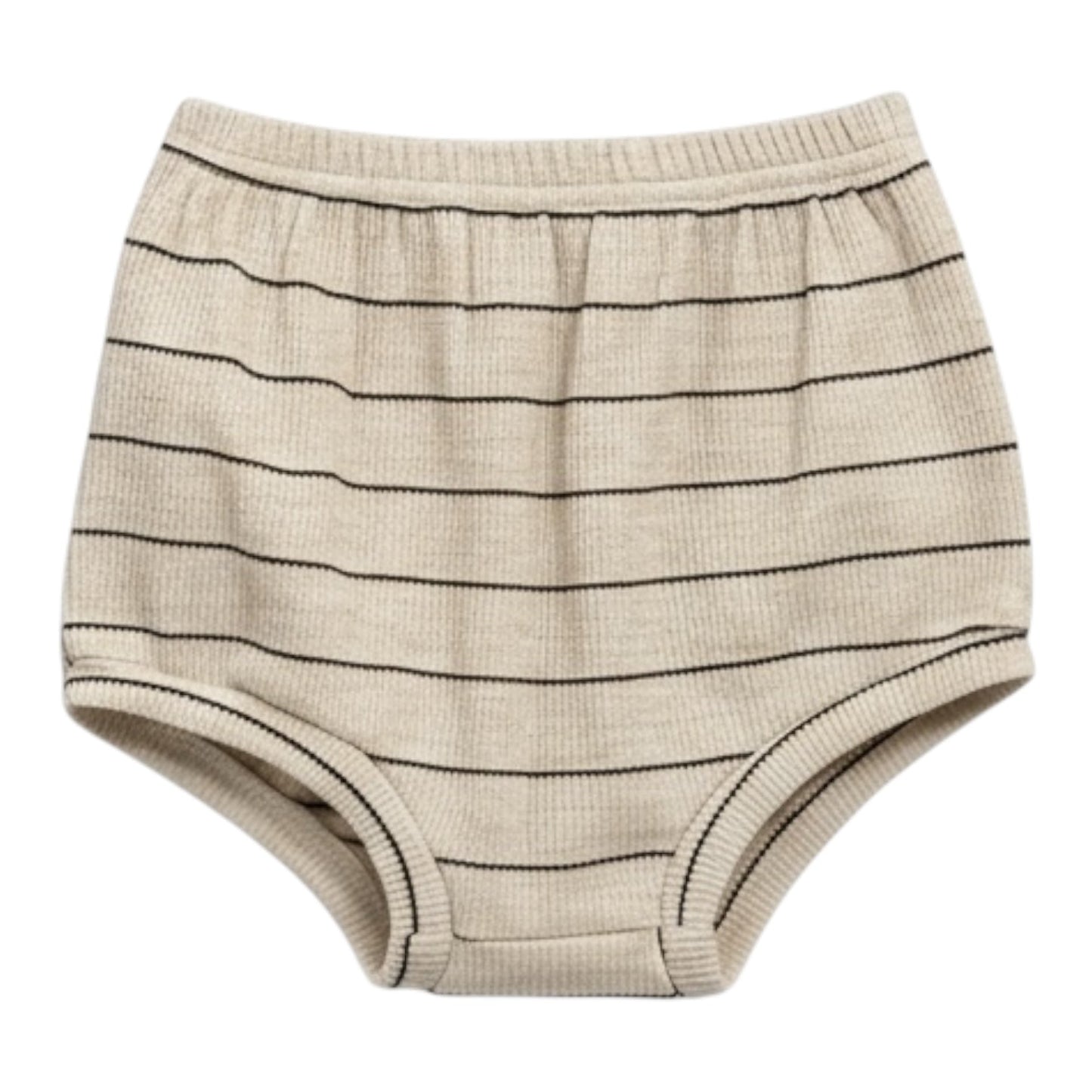 Beige Stripe Short Sleeve Top & Bloomer Set