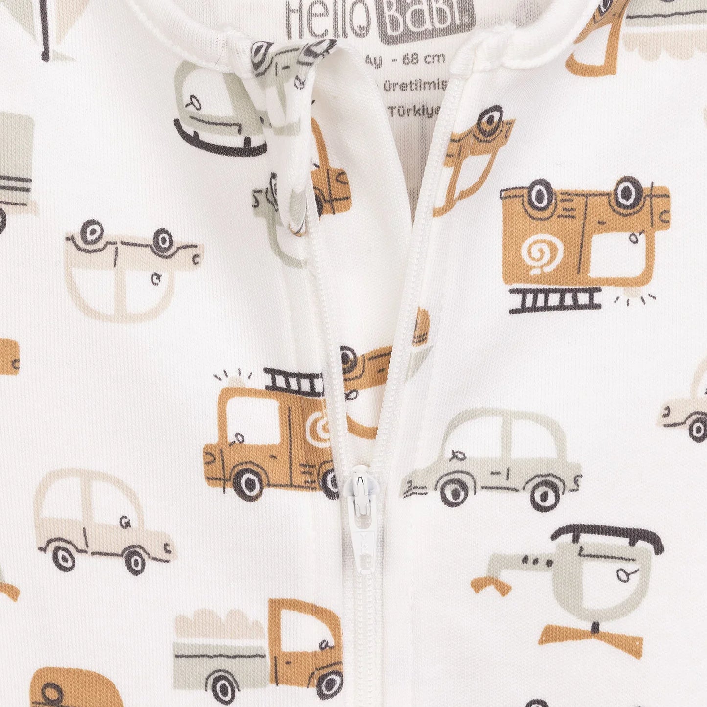 HelloBaby Newborn Boy Organic Footed Jumpsuit - Ecru