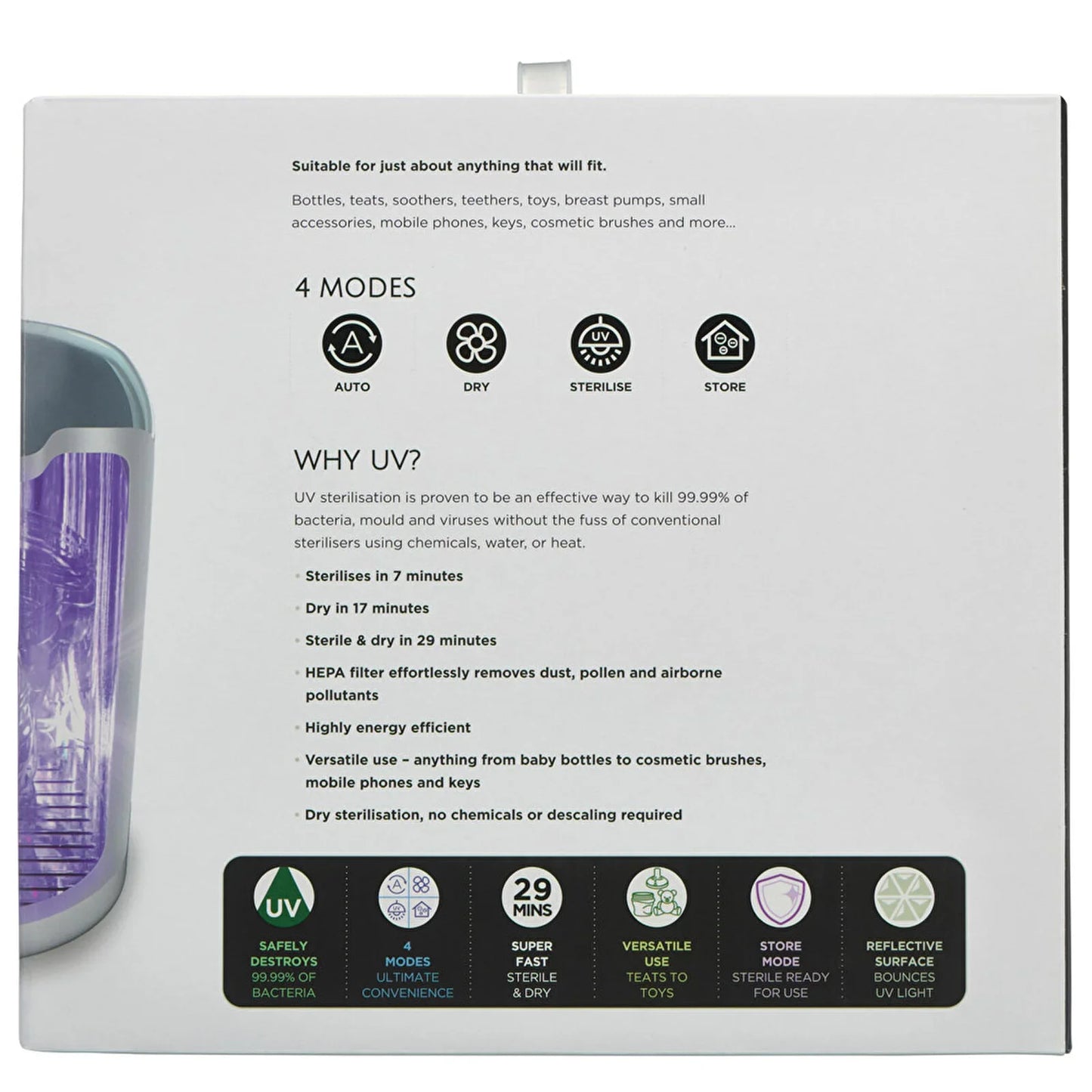 Vital Baby Nurture Advanced Pro UV Steriliser & Dryer - White