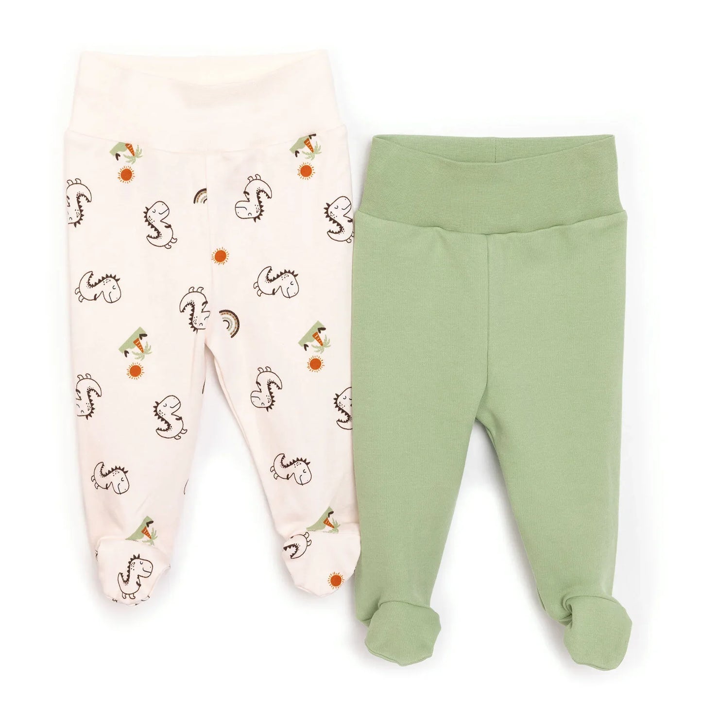HelloBaby Baby Boy 2 Pcs Footed Bottom - Beige