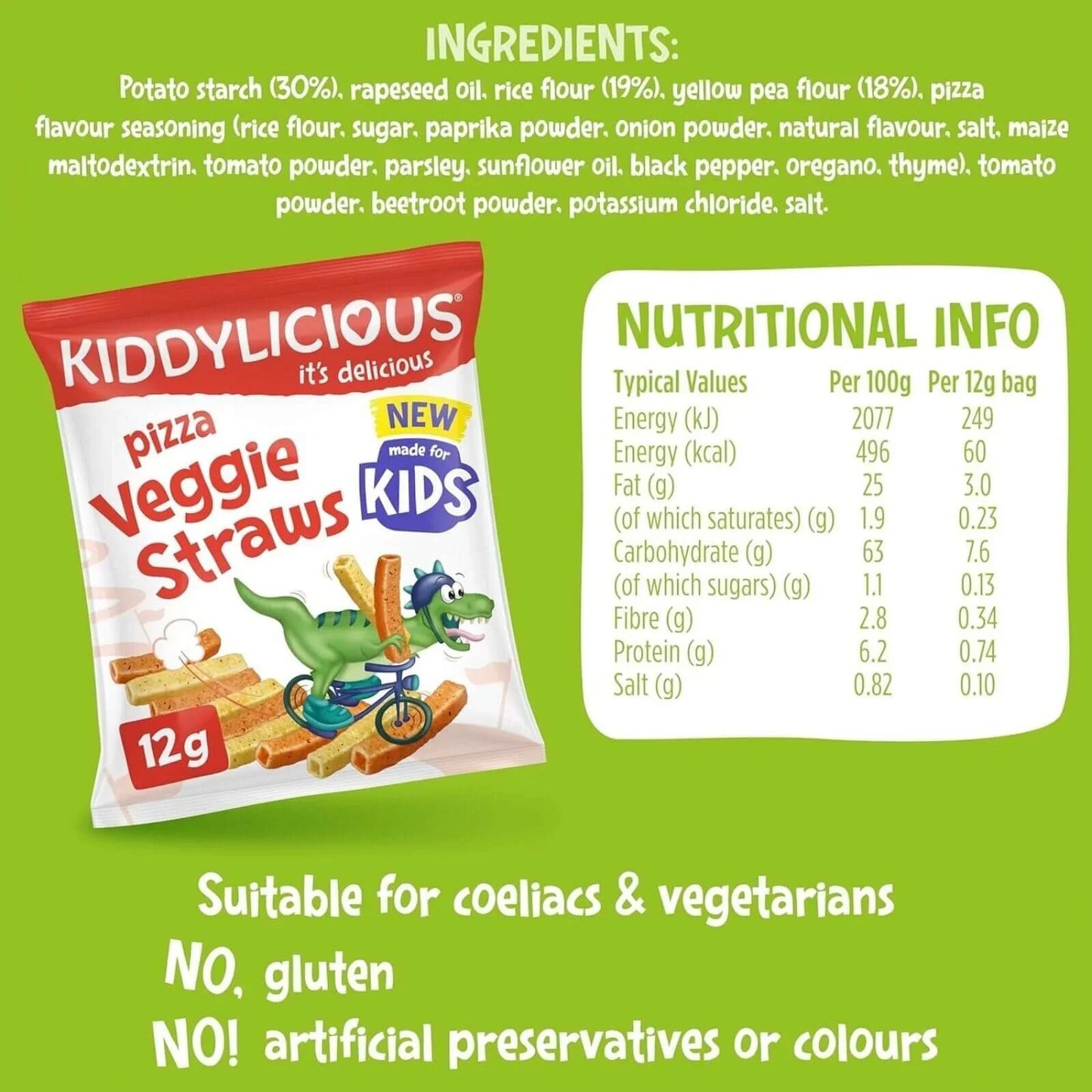 Kiddylicious Veggie Straws 3+ years 48g (4x12g)