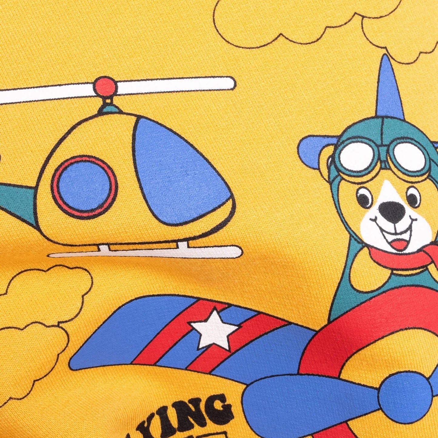 HelloBaby Baby Boy Basic Helicopter Patterned Sweatshirt - Dark Yellow