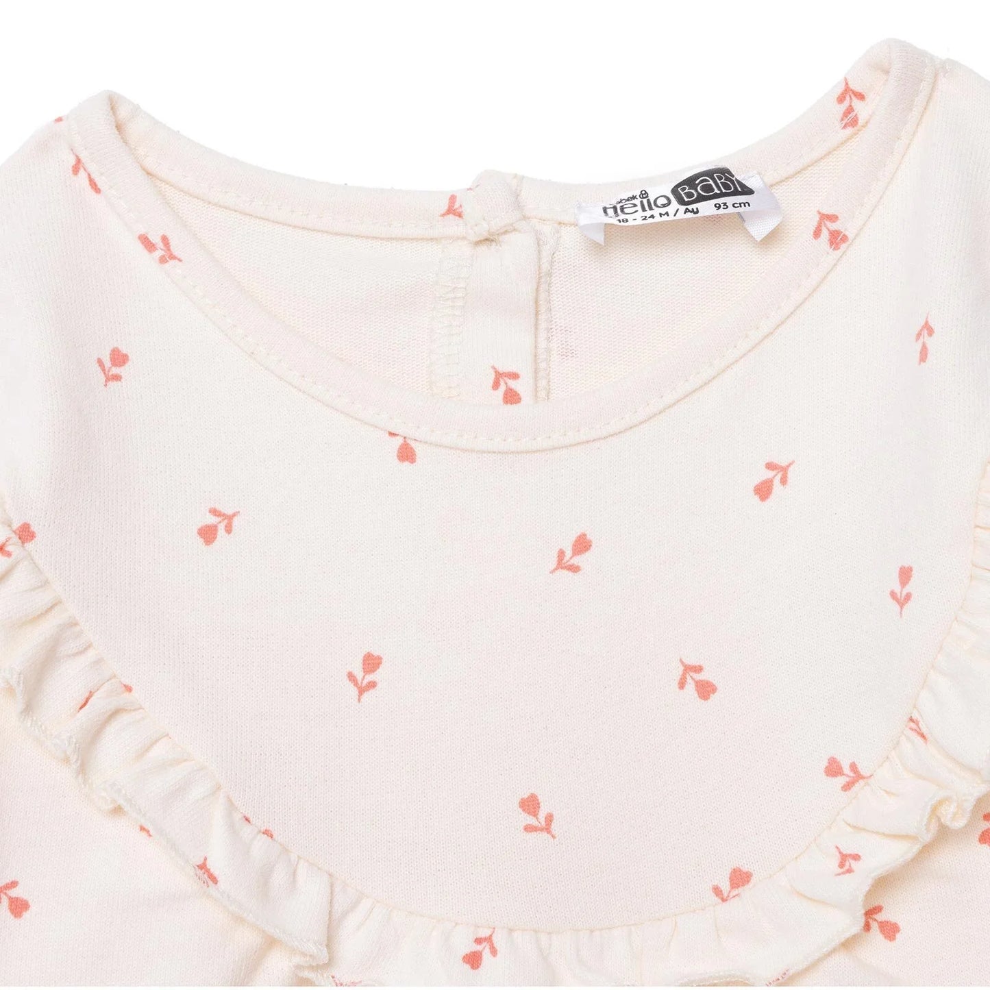 HelloBaby Winter Cherry Dress - Ecru Printed